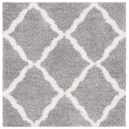 Safavieh 10 x 10 ft. SGD-Dallas Shag Power Loomed Square Area Rug; Grey & Ivory SGD257G-10SQ